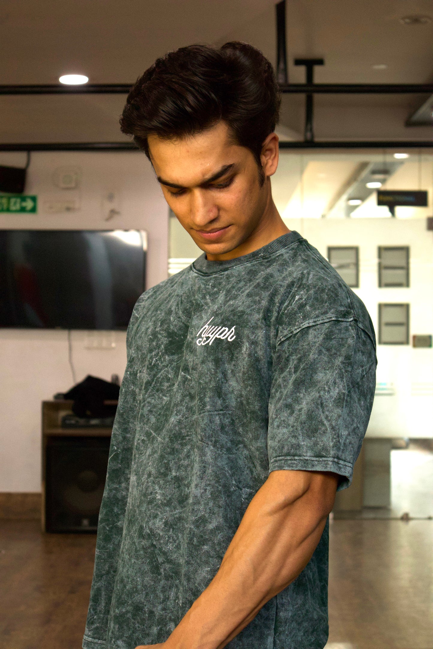 547 Acid Wash Tee (Green)