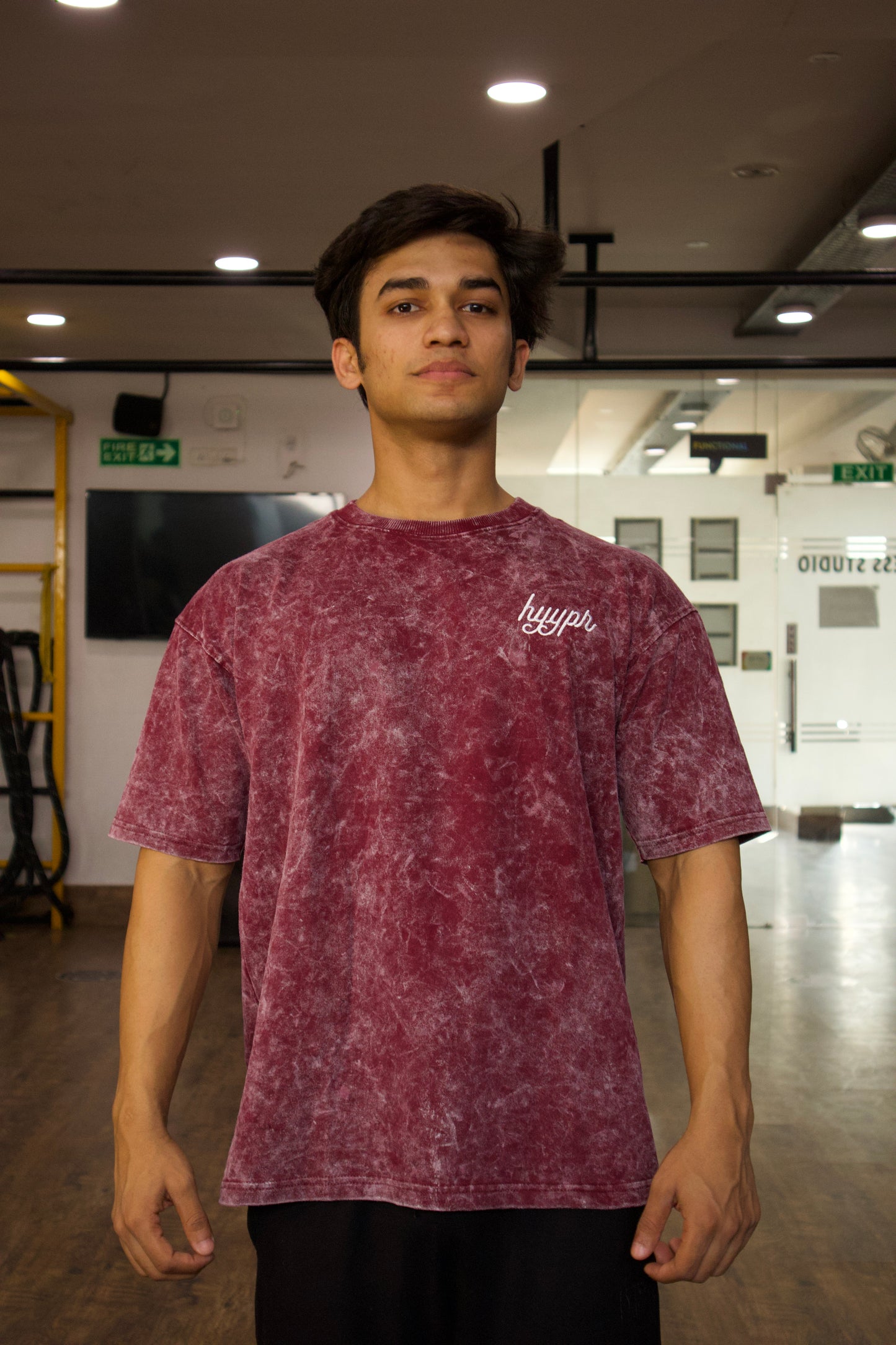 547 Acid Wash Tee (Red)
