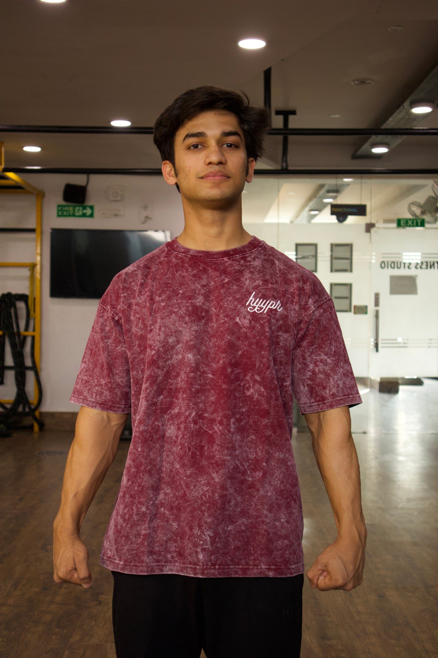 547 Acid Wash Tee (Red)