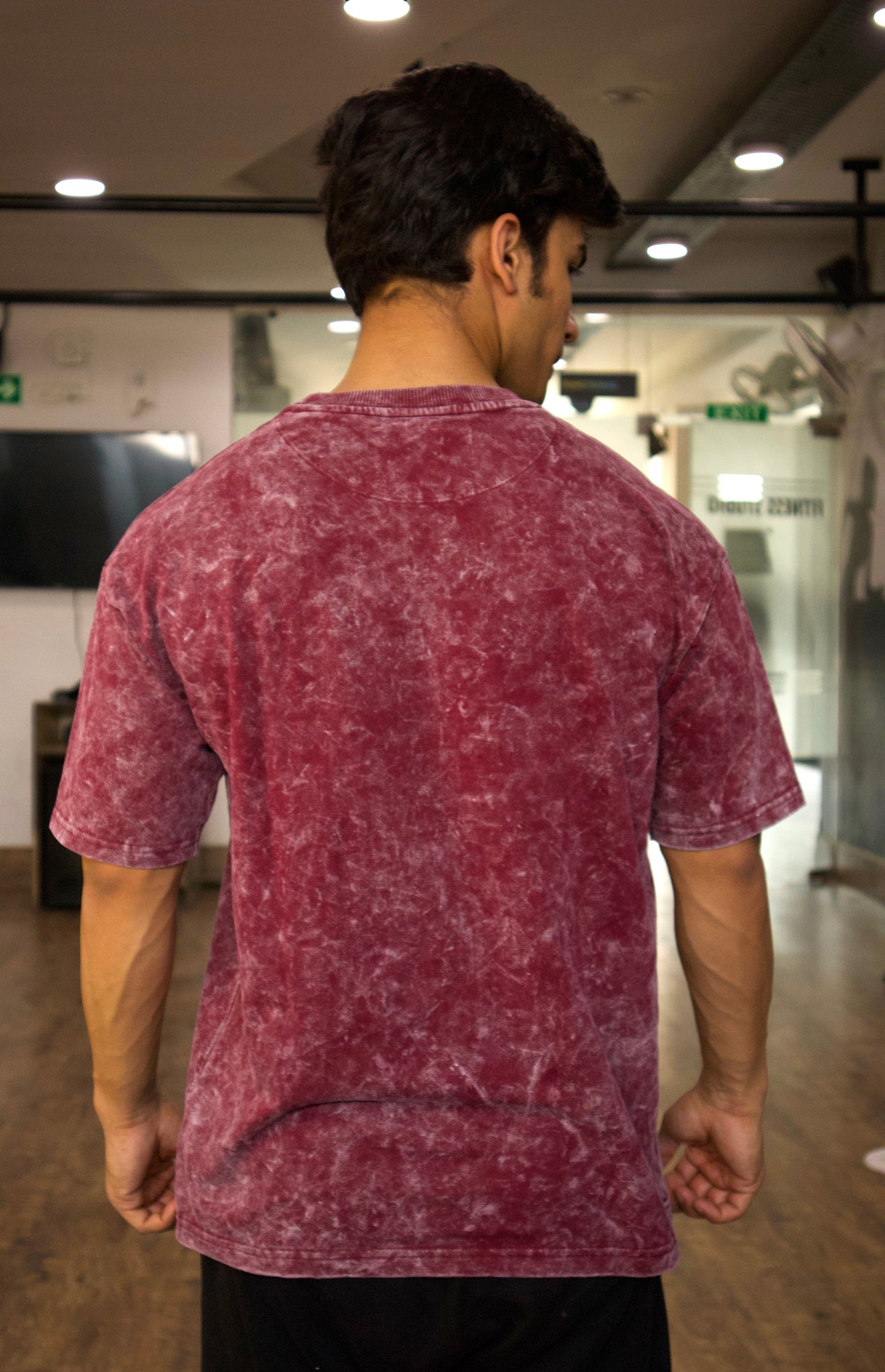 547 Acid Wash Tee (Red)