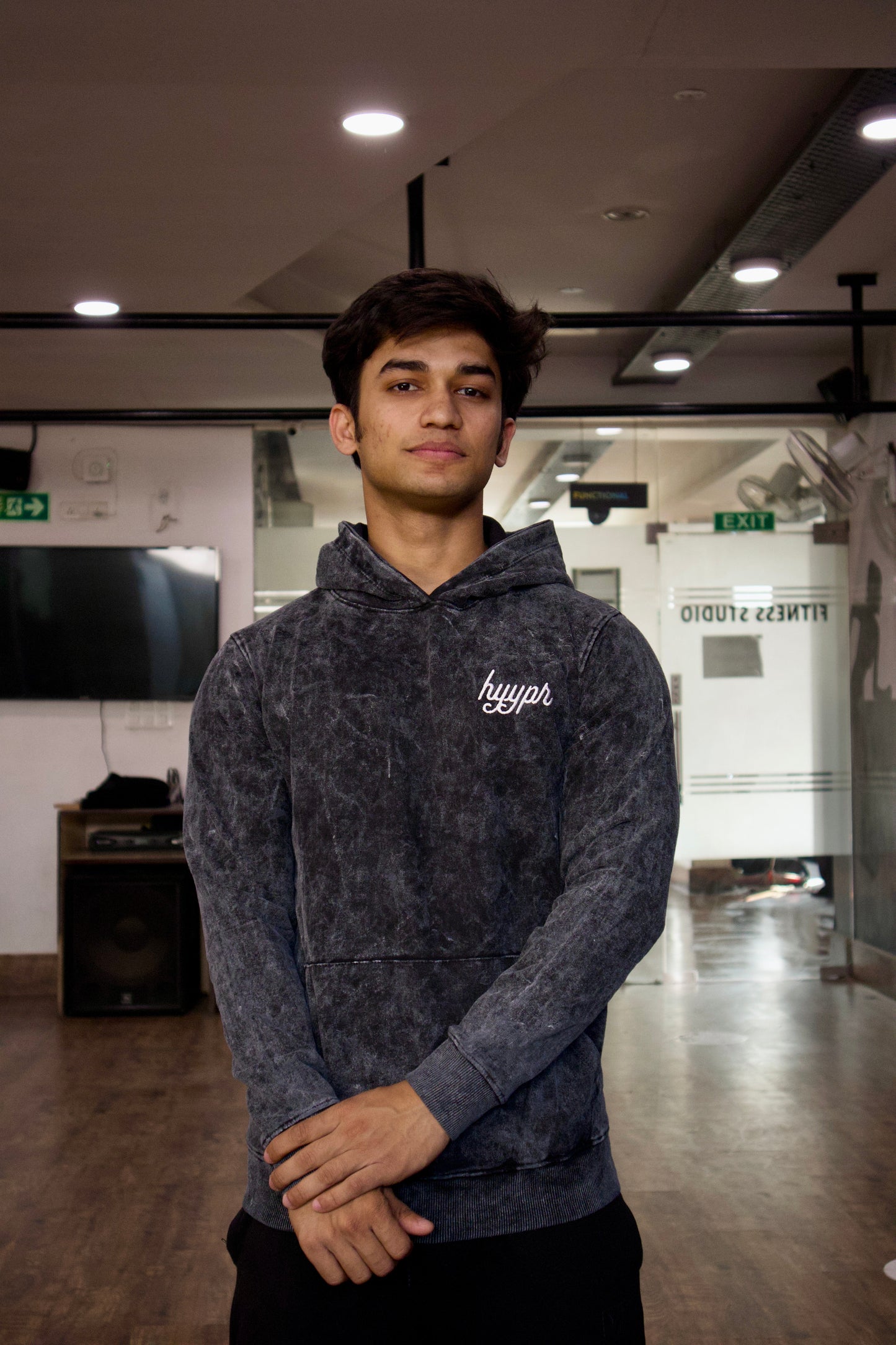 647 Acid Wash Hoodie (Black)