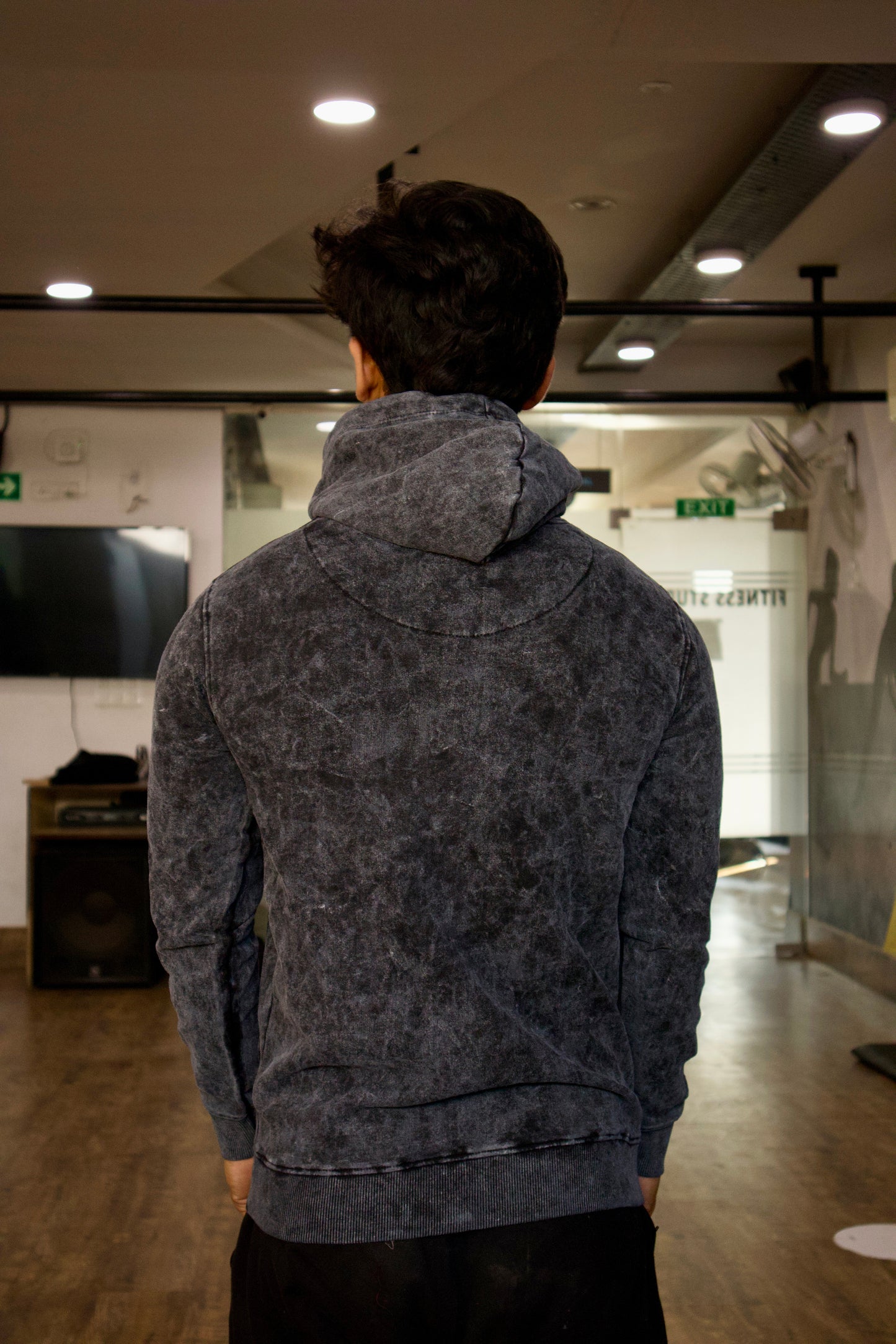 647 Acid Wash Hoodie (Black)