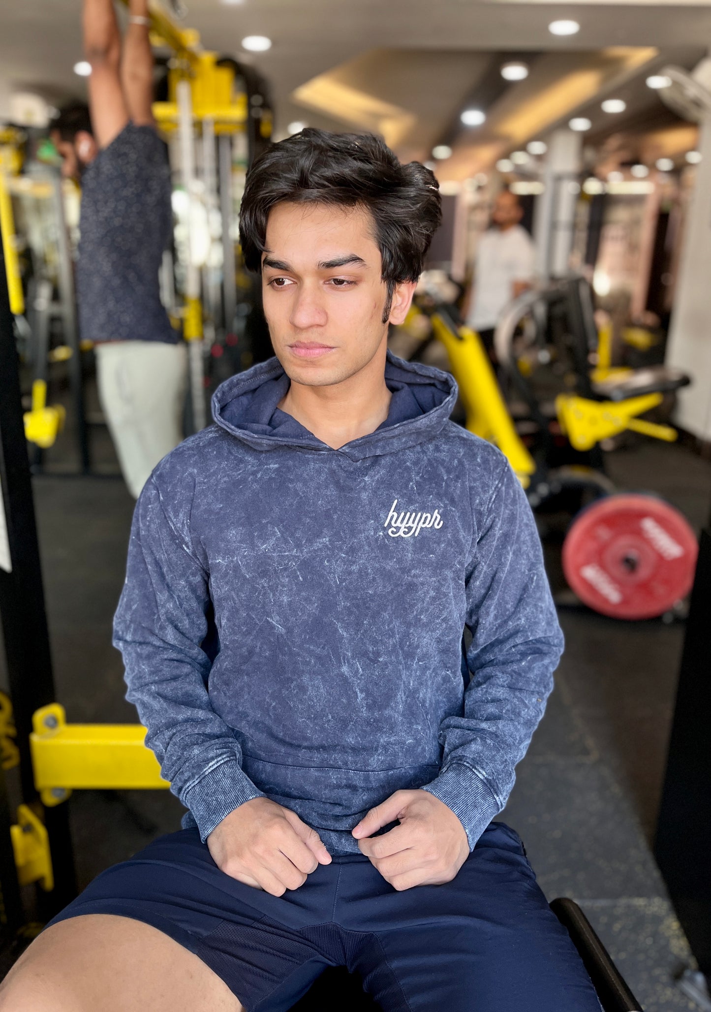 647 Acid Wash Hoodie (Navy Blue)