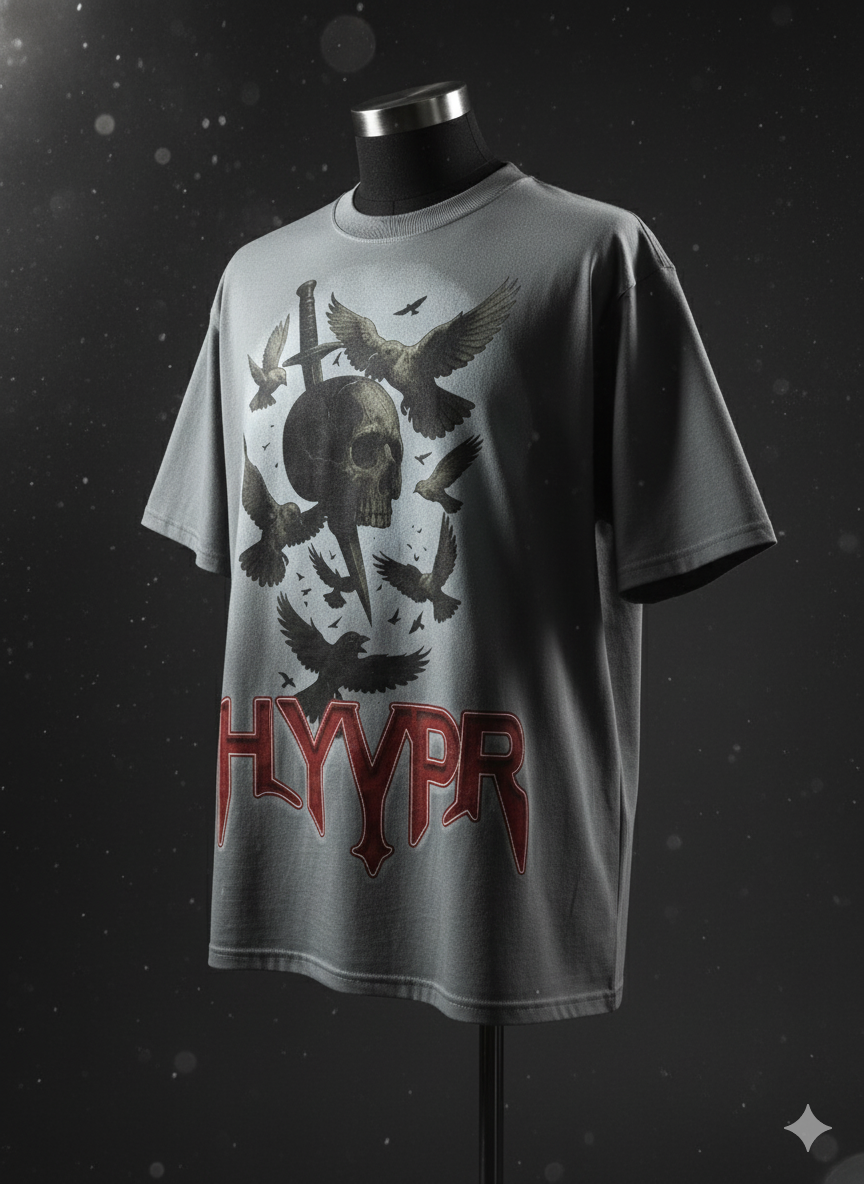 071 Skull Oversized Tee