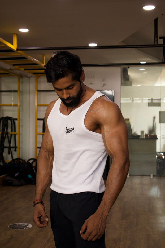 412 Ribbed Tank (White)