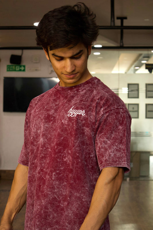 547 Acid Wash Tee (Red)