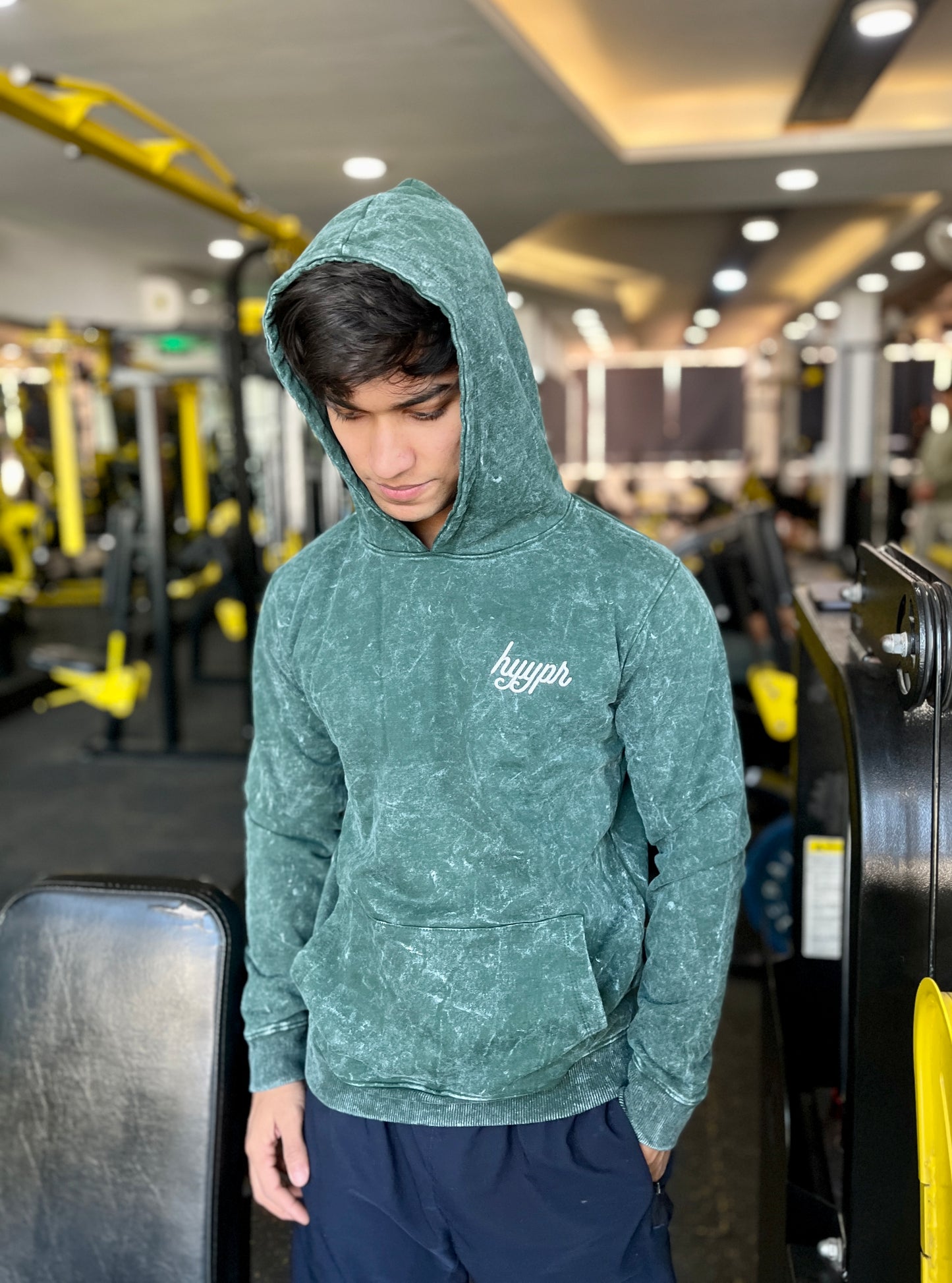 647 Acid Wash Hoodie (Green)